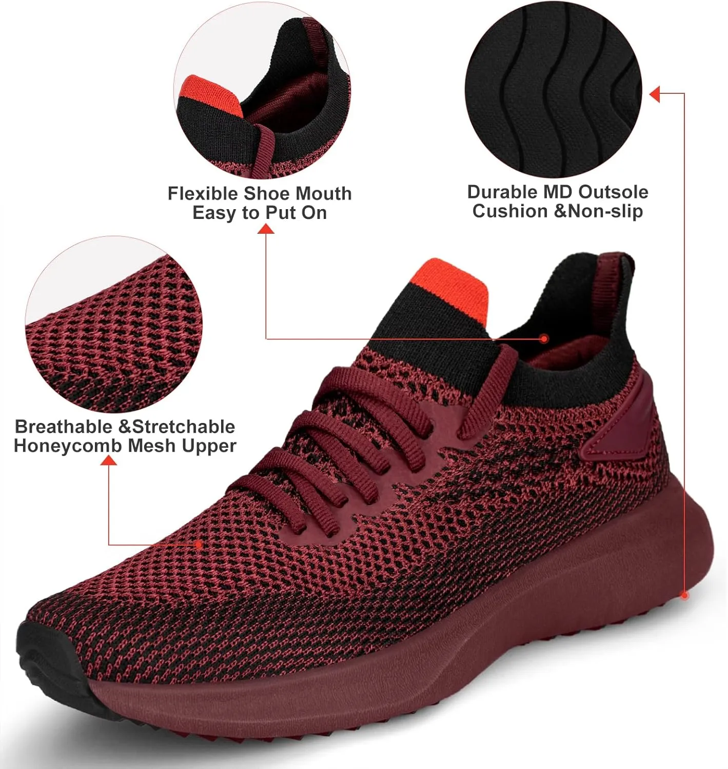 Abboos Running Shoes Womens Non Slip Gym Workout Shoes Lightweight Breathable Tennis Shoes Mesh Walking Sneakers