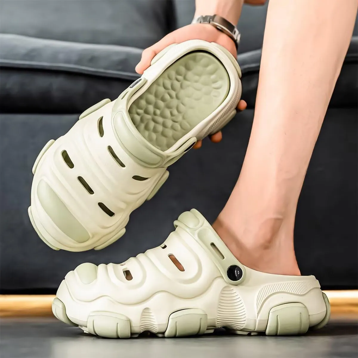 Breathable EVA Slip-On Clogs - Closed Toe Design for Casual Wear