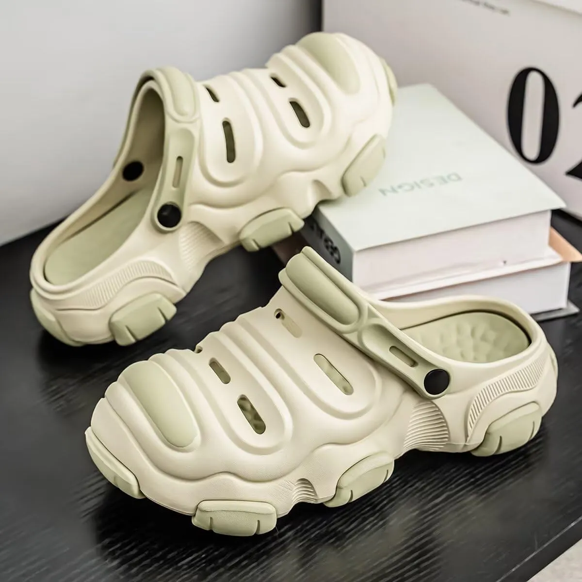 Breathable EVA Slip-On Clogs - Closed Toe Design for Casual Wear