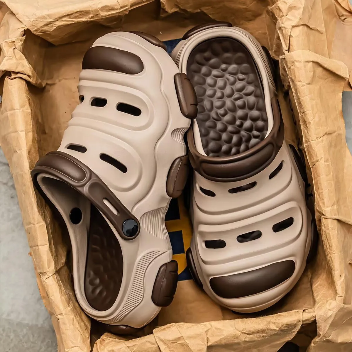 Breathable EVA Slip-On Clogs - Closed Toe Design for Casual Wear