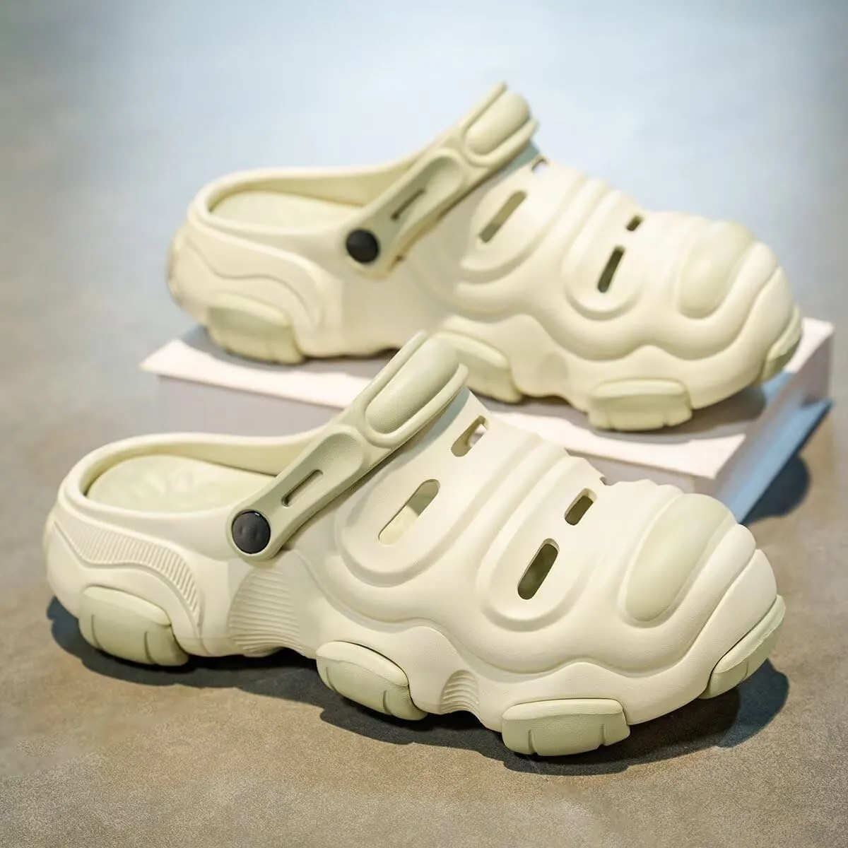 Breathable EVA Slip-On Clogs - Closed Toe Design for Casual Wear