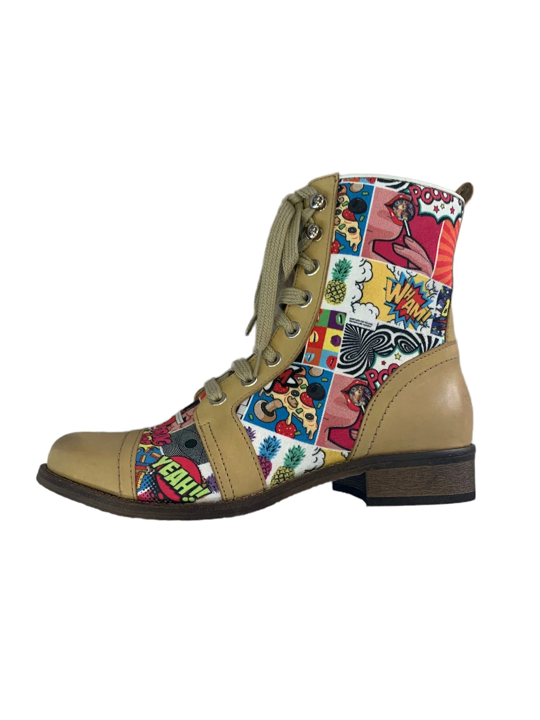 CARTOON POP ART COMBAT BOOT