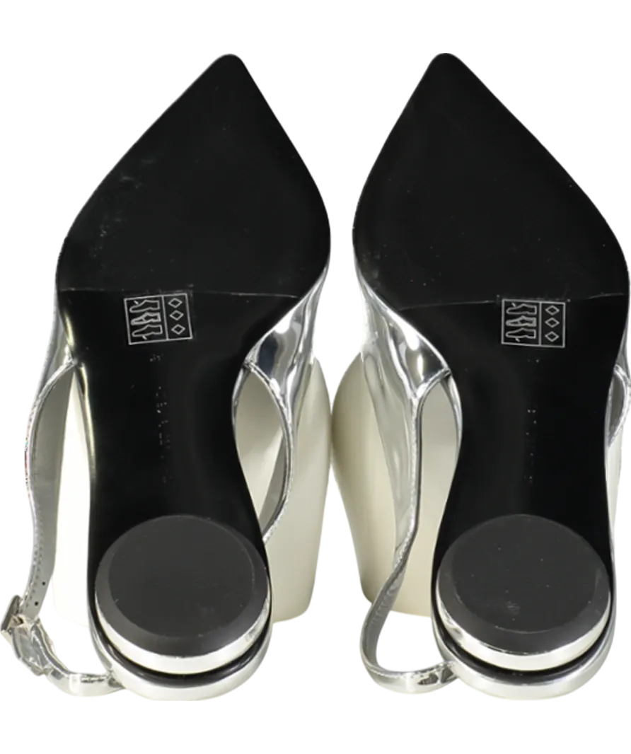 Charles & Keith Metallic Pointed Toe Slingback Flats UK 6 EU 39 