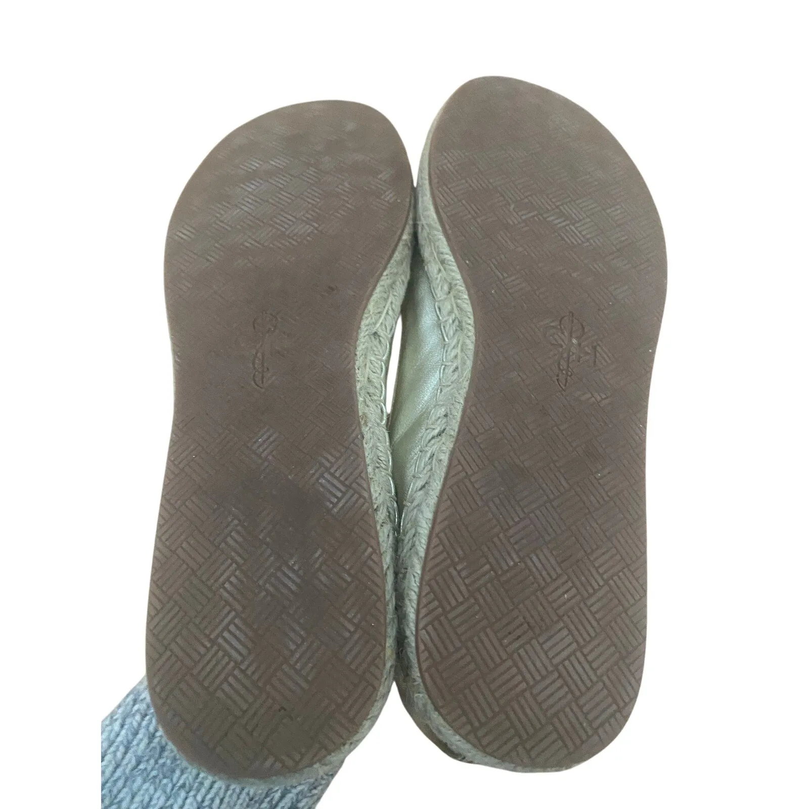 Cole Haan Gold leather Espadrille Flats Size 6.5