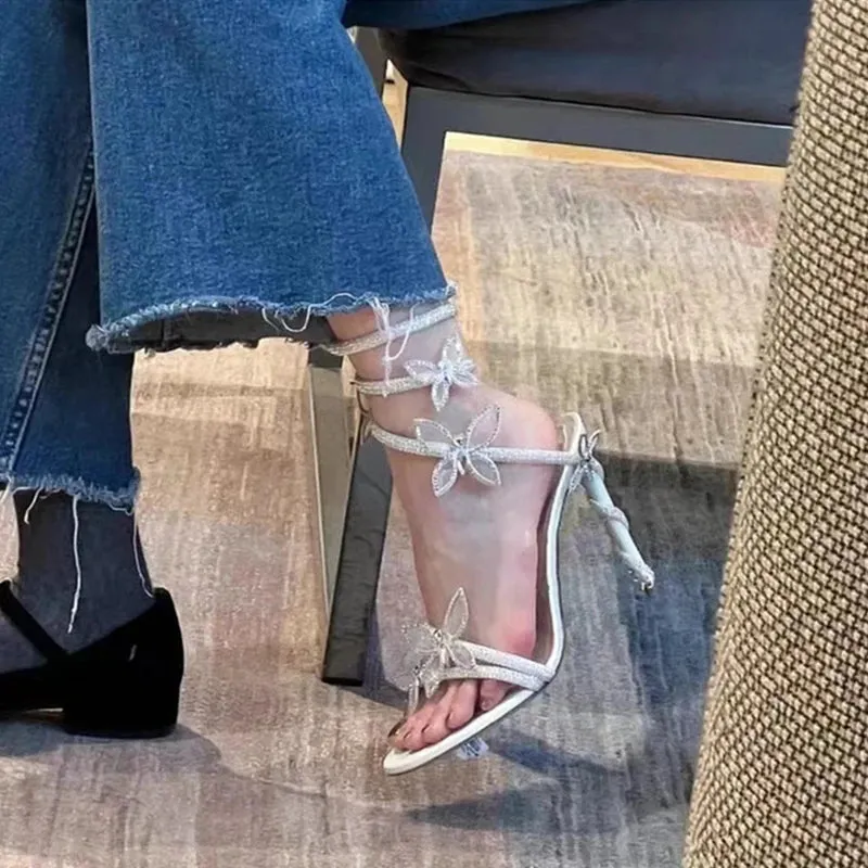 Crystal Butterfly High Heels