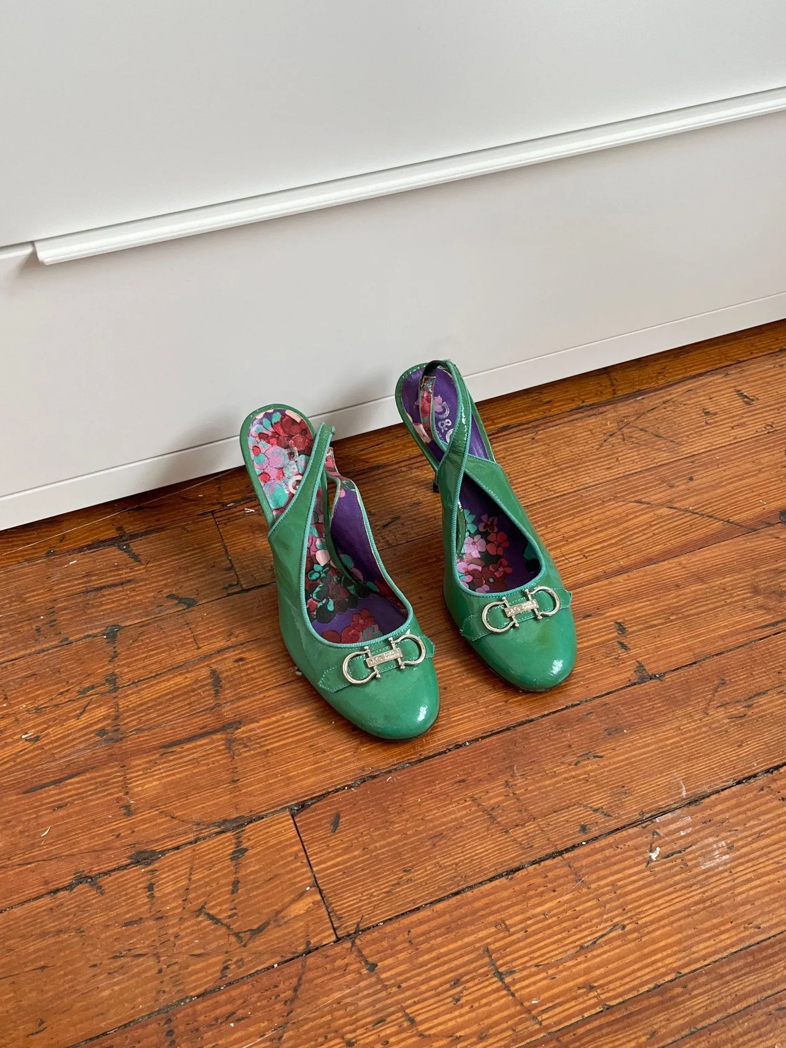 Dolce & Gabbana Green and Blue Slingbacks