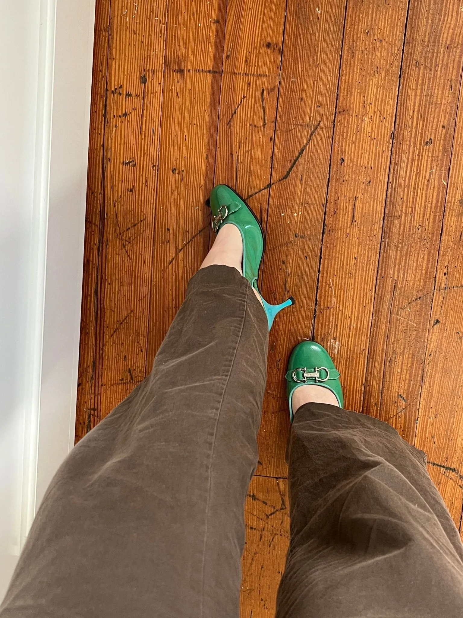 Dolce & Gabbana Green and Blue Slingbacks