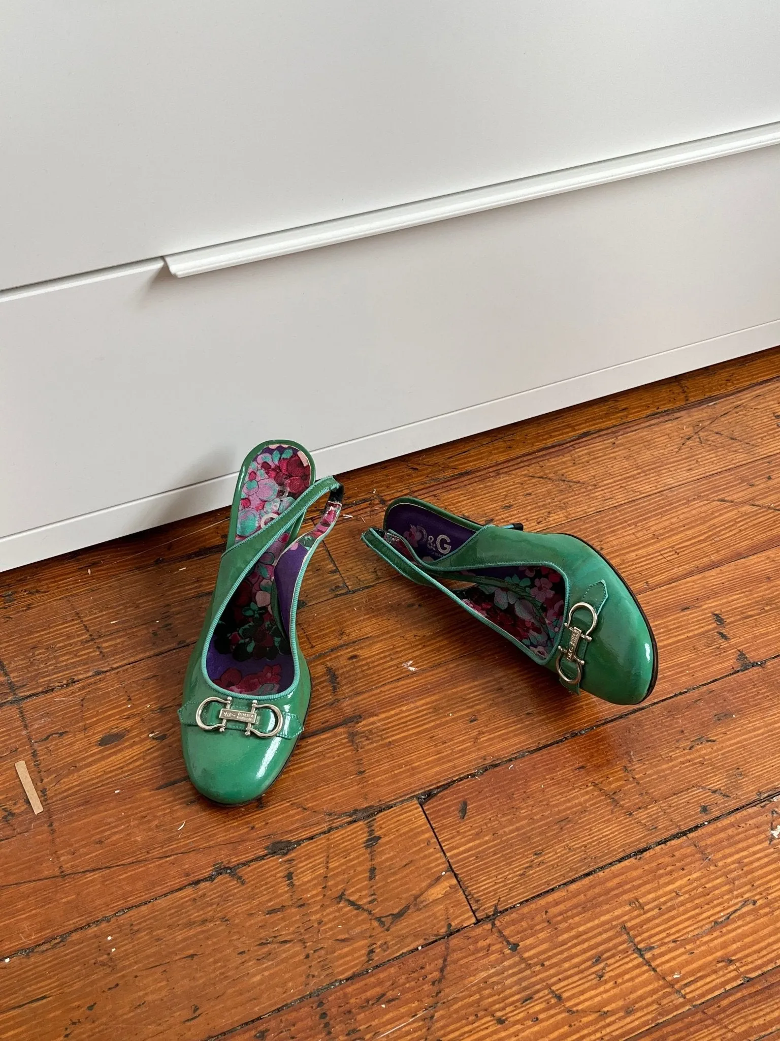 Dolce & Gabbana Green and Blue Slingbacks