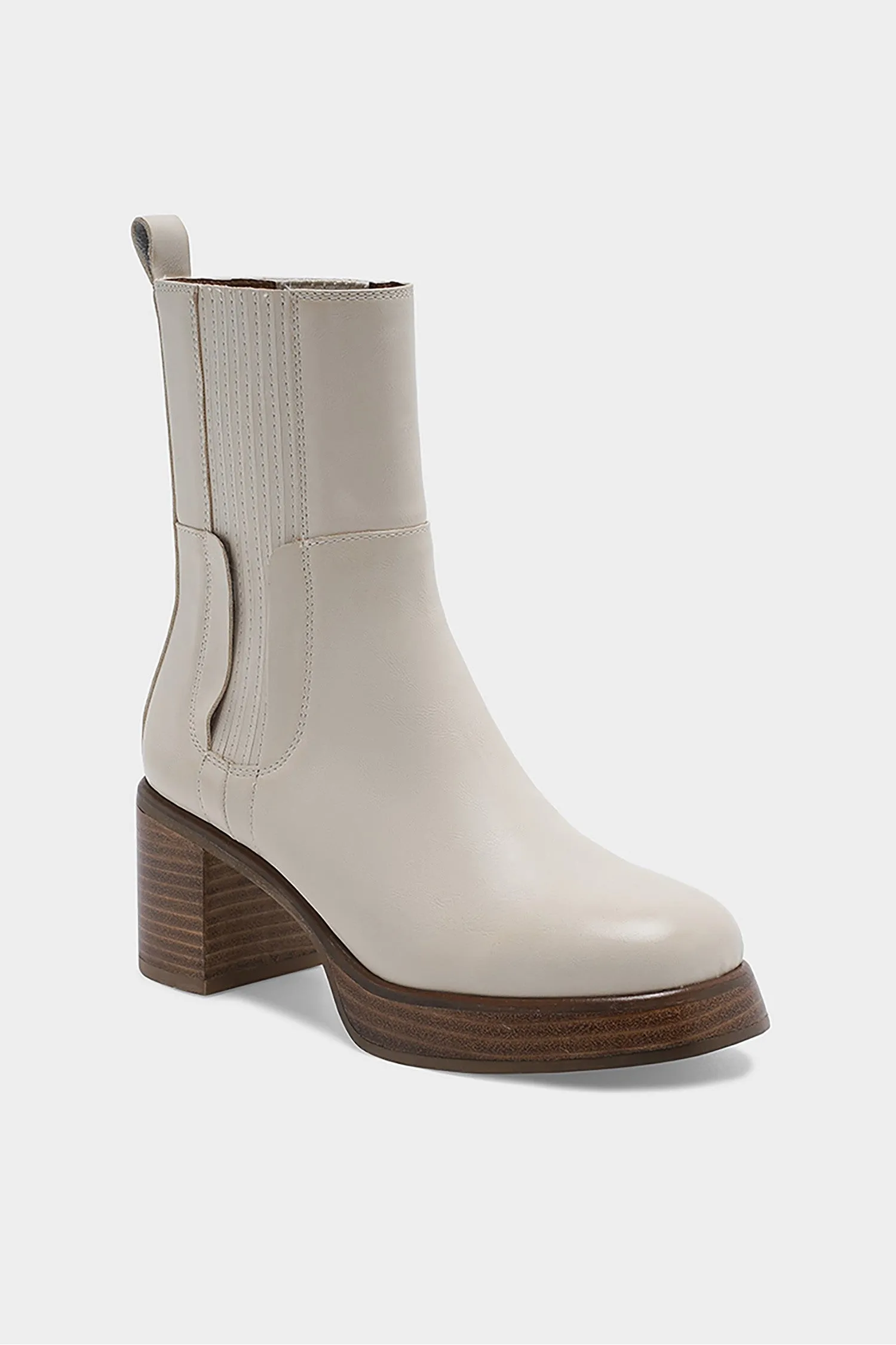 Ivory Chunky Heel Boots