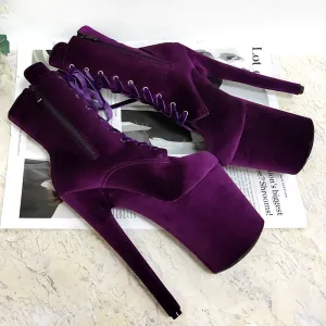 Lace Up Platform Ankle Boots Sexy Fetish Exotic Pole Dance Shoes Nightclub Stripper Heels