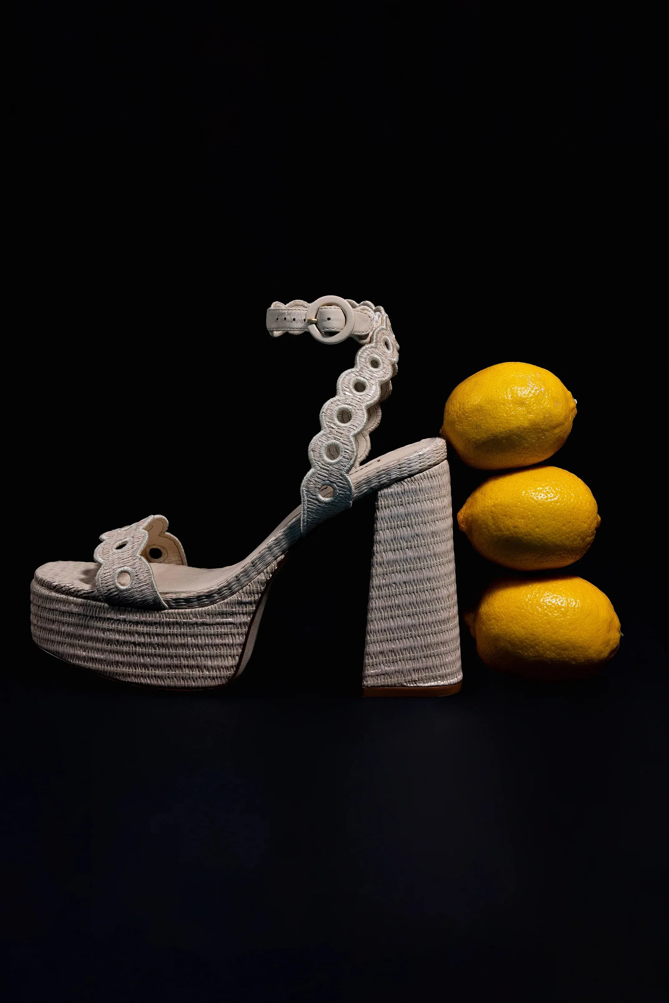 LARROUDE | Dolly Broderie Sandal In Natural Raffia