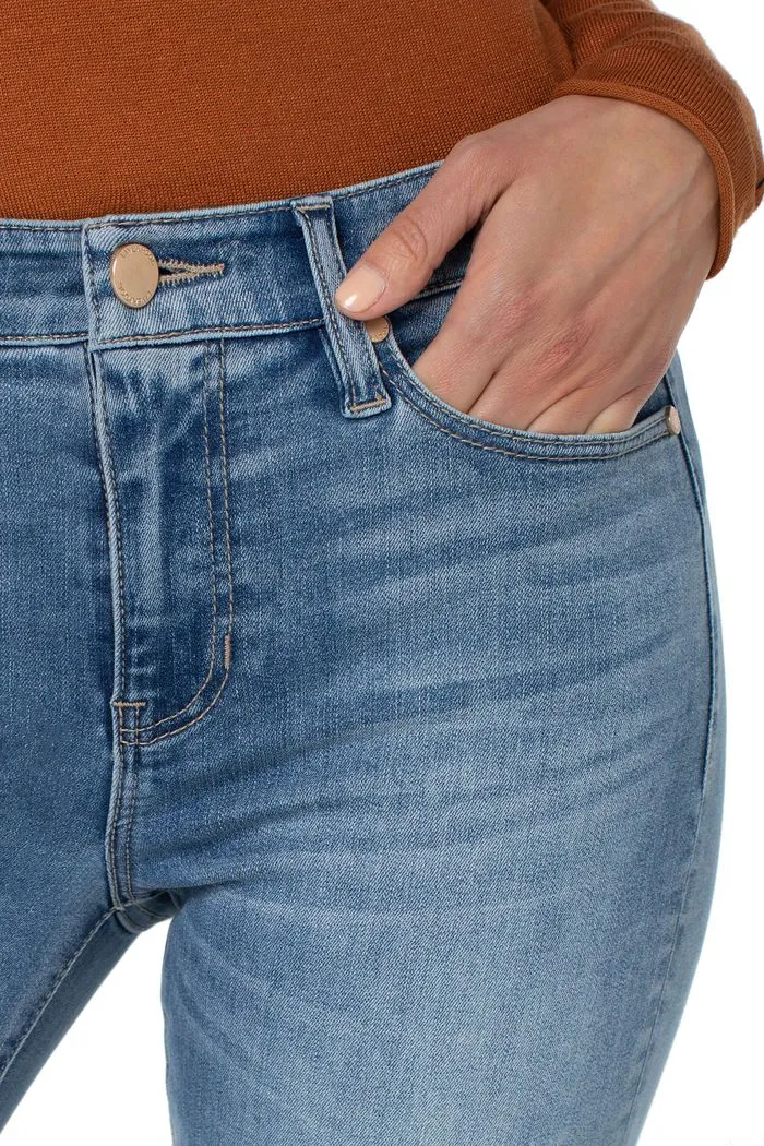 Liverpool Crop Flare Hi 5 Pocket Low Fray Hem Jean