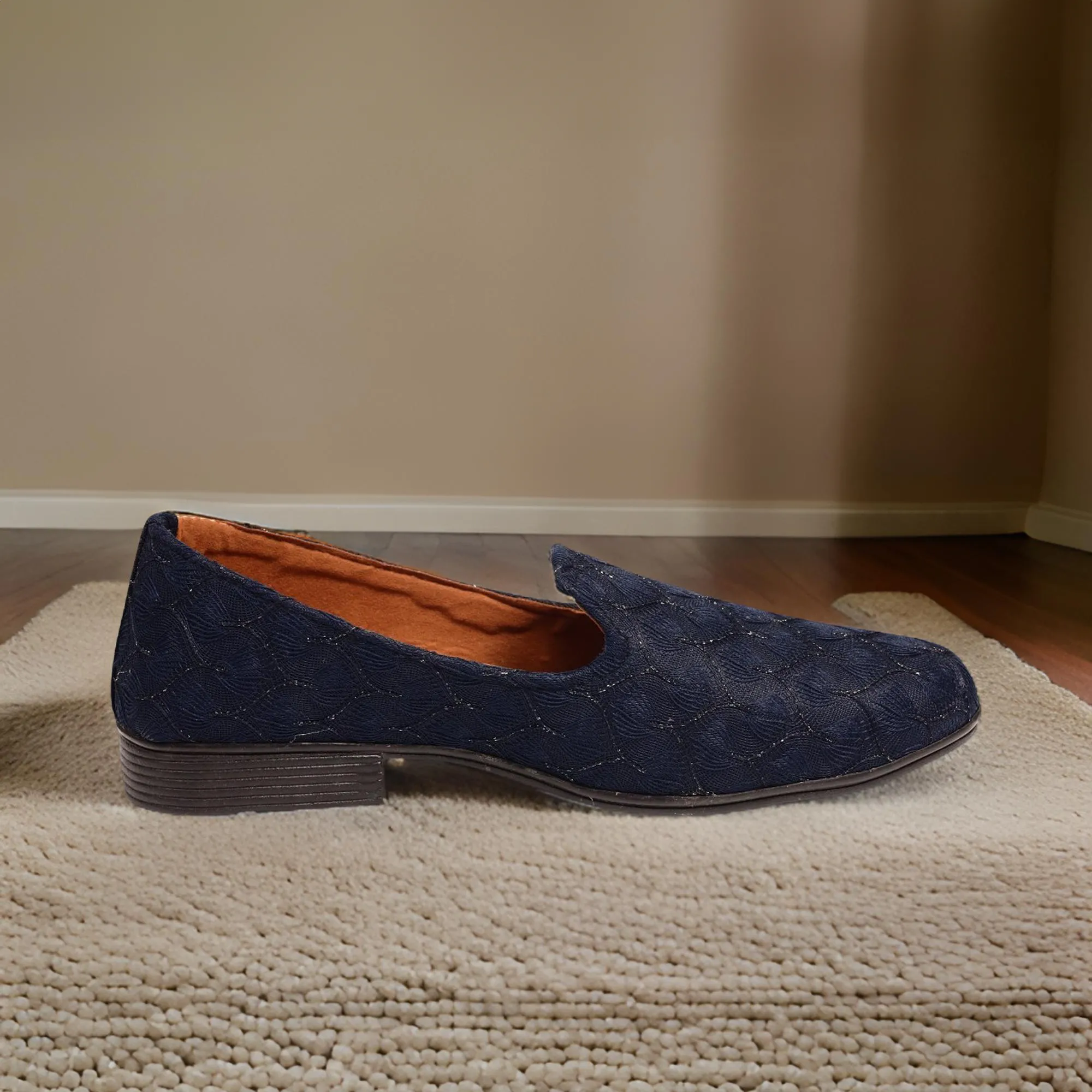 Navy Blue Designer Loafers for Mens