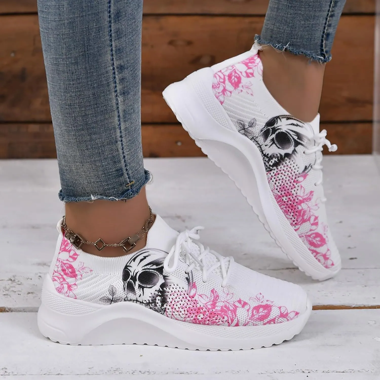 Non Slip Comfortable Fashion Sneakers for Women Lightweight Breathable Jogging Shoes Lightweight Workout Shoe