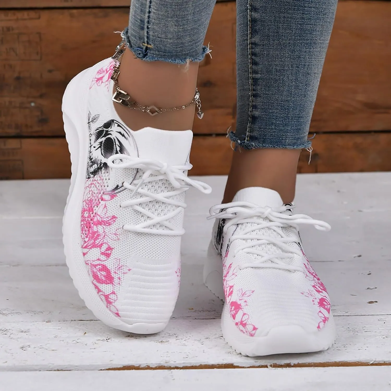 Non Slip Comfortable Fashion Sneakers for Women Lightweight Breathable Jogging Shoes Lightweight Workout Shoe