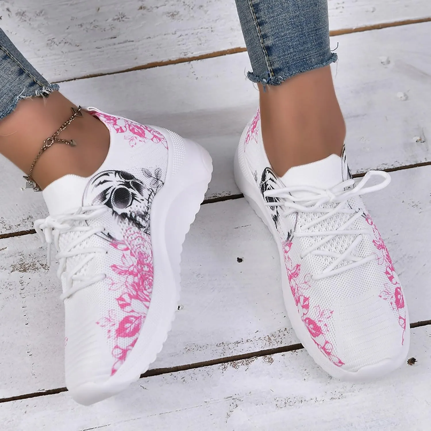 Non Slip Comfortable Fashion Sneakers for Women Lightweight Breathable Jogging Shoes Lightweight Workout Shoe