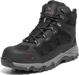 NORTIV 8 Waterproof Steel Toe Boots for Men Slip Resistant Safety Industrial Boots