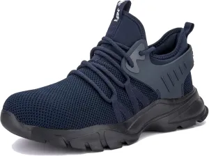 Safety Shoes for Men Women Steel Toe Sneaker Work Shoes Lightweight Breathable Industrial Construction Shoes (Color : Blue, Size : 44)