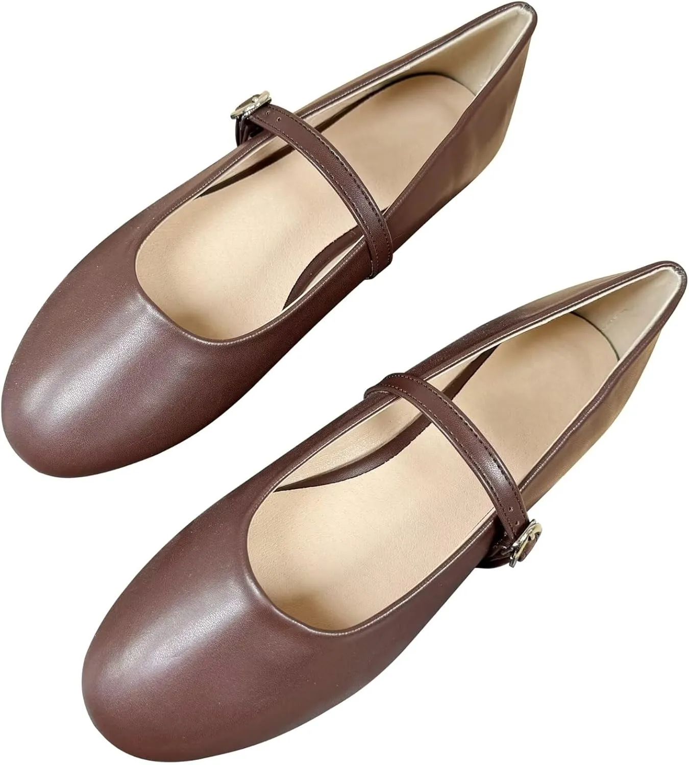 SAILING LU Women Pointed Toe Mary Janes Shoes Retro Plaid Dress Shoes Comfortable Ballet Flats Portable Holiday Shoes