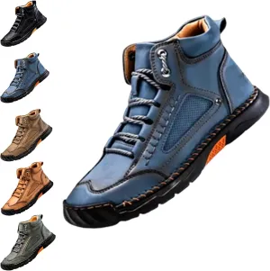 Saw Behind Men's Shoes, Sawbehind Men's Comfortable Handmade Leather Boots, Waterproof, Spacious Toe Box Leather Shoes