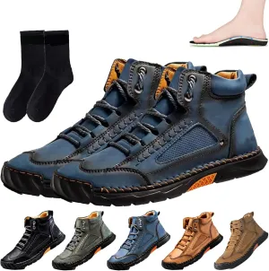 Sawbehind Mens Boots, Sawbehind Boots, Men's Comfortable Handmade Leather Boots,Waterproof Arch Support,Pressure Relief