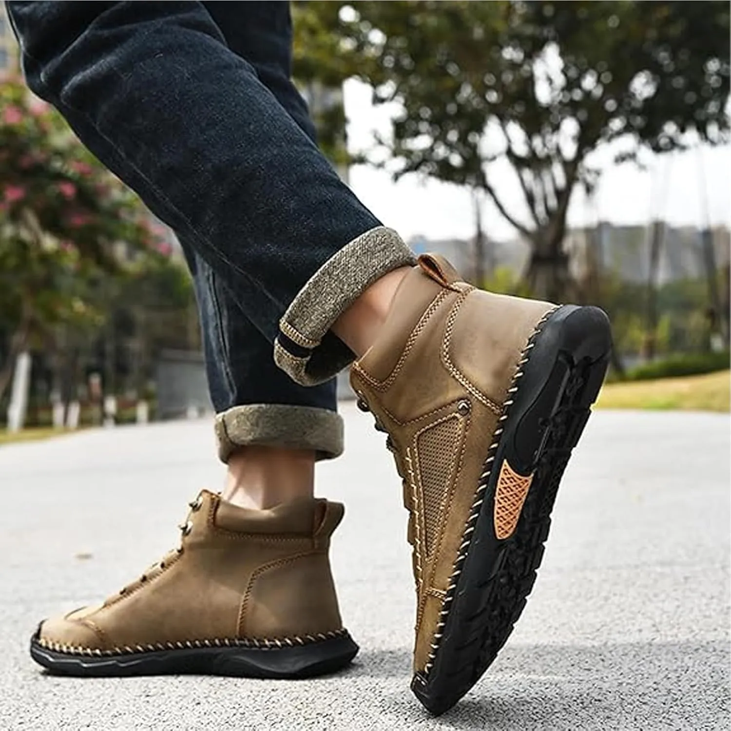 Sawbehind Mens Boots, Sawbehind Boots Work, Saw Behind Mens Shoes, Waterproof Durable Slip-Resistant Outdoor