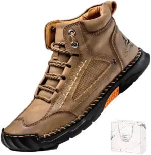 Sawbehind Men's Comfortable Handmade Leather Boots, Saw Behind Mens Boots Wide, Waterproof, Arch Support