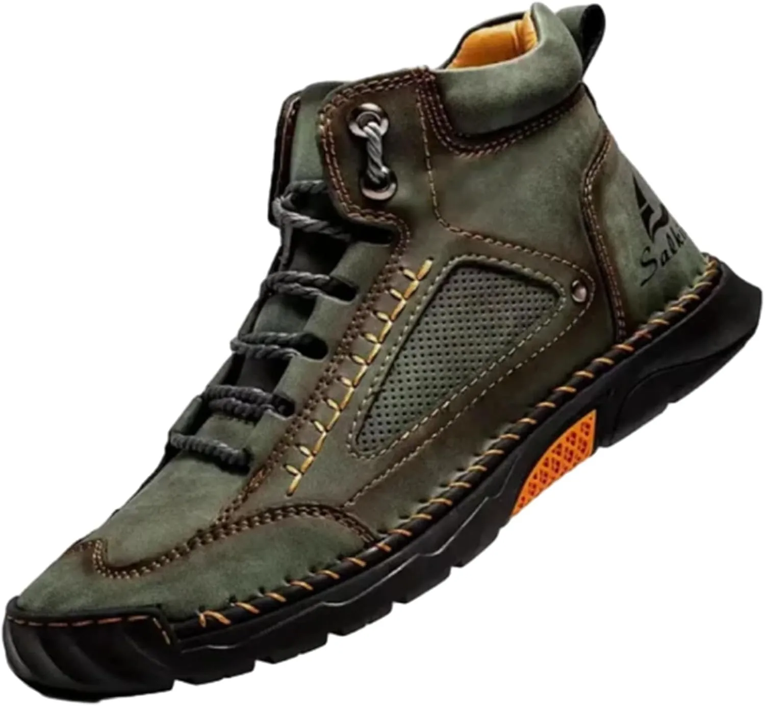 Sawbehind Men's Waterproof Handmade Leather Boots  Comfortable, Arch Support & Spacious Toe Box for Outdoor Adventures