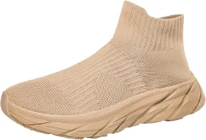 Slip on Walking Shoes Women Comfy Knitted Non Slip Vintage Wide Running Shoes Breathable Gym Workout Shoes Lightweight Fashion Sneakers
