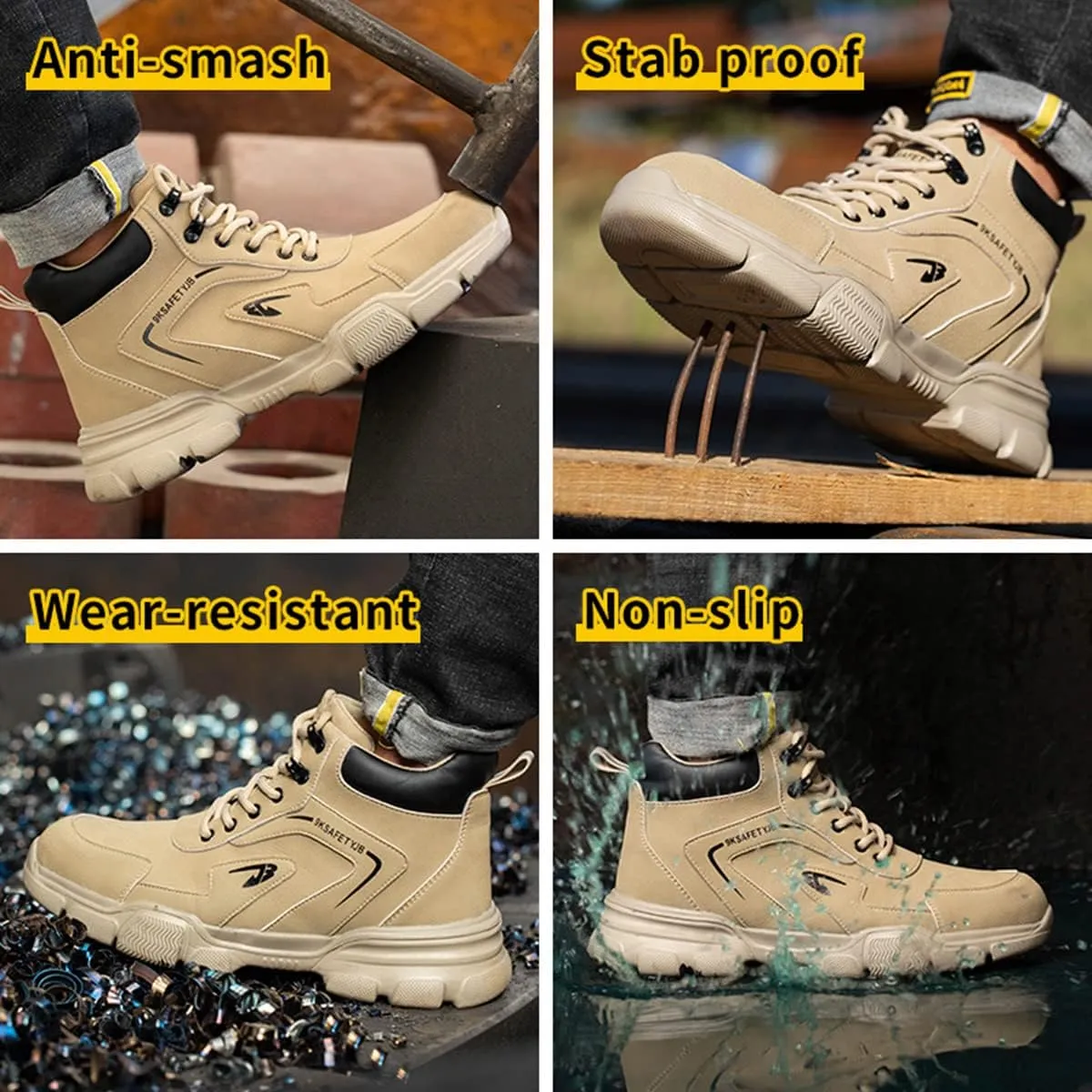 Steel Toe Shoes for Men Lightweight Mens Work Safety Shoes Sneakers Industrial Construction Outdoor Boots