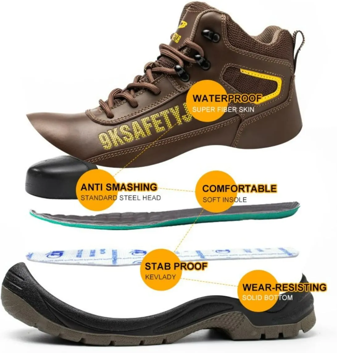 Steel Toe Shoes for Men Safety Work Boots Waterproof for Industrial Construction Lightweight Sneakers Hiking Shoes