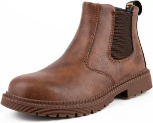 Steel Toe Work Boots for Men Waterproof Lightweight Slip-on Safety Shoes Industrial Construction Outdoor Sneakers