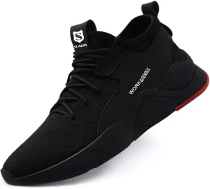 SUADEX Steel Toe Shoes for Women Men, Anti Slip Safety Shoes Breathable Lightweight Puncture Proof Work Construction Sneakers