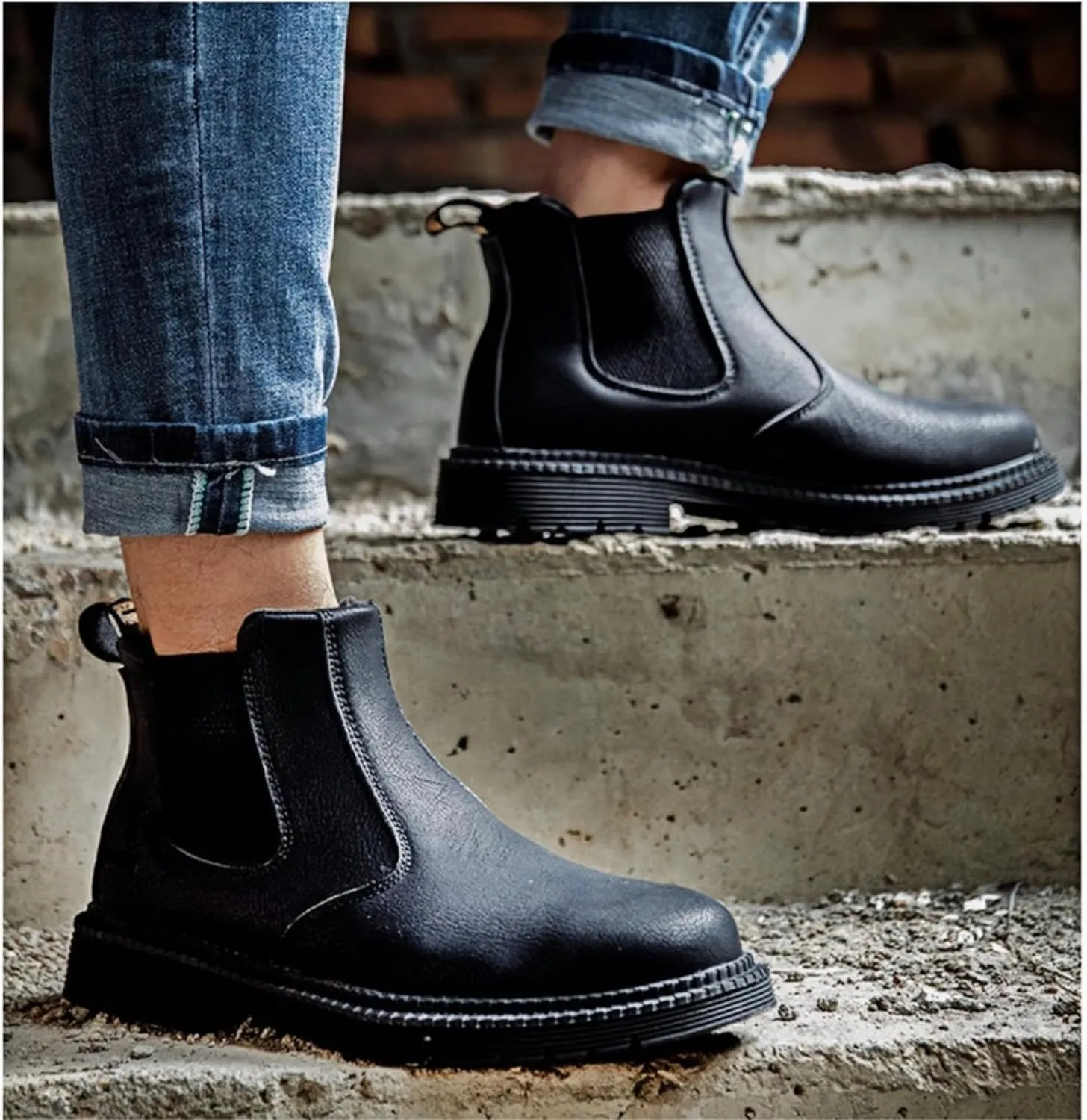 Super Fiber Leather Steel Toe Work Boots for Men Women, Men's Industrial Construction Shoes, Anti-Skid Safety Shoes, Waterproof, Soft, Breathable