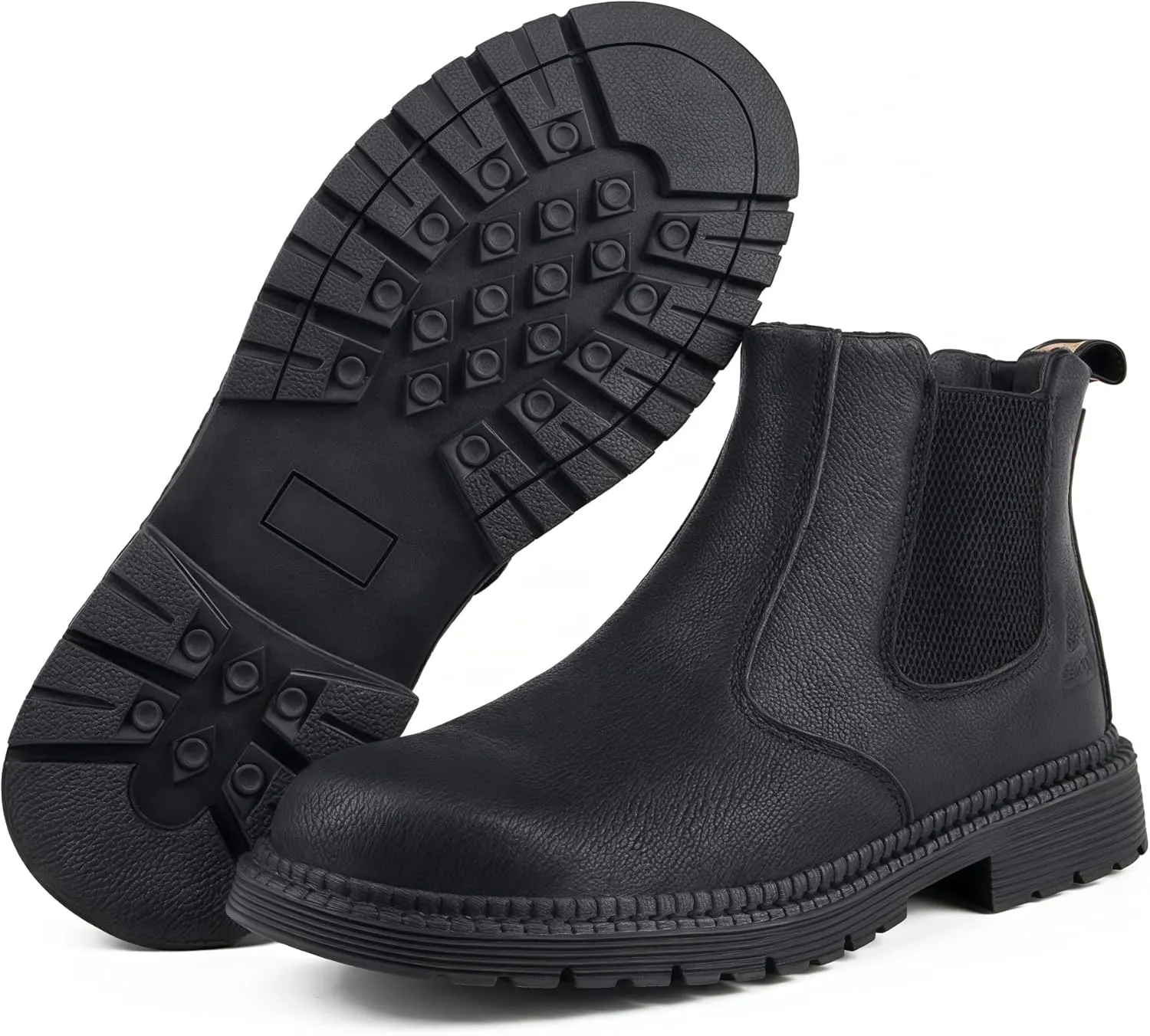 Super Fiber Leather Steel Toe Work Boots for Men Women, Men's Industrial Construction Shoes, Anti-Skid Safety Shoes, Waterproof, Soft, Breathable
