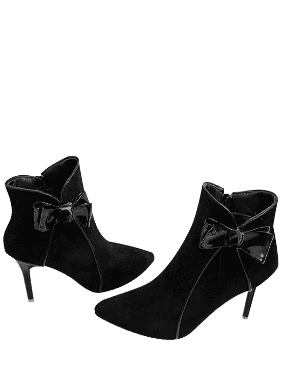 Trendy Stiletto Heel Bow Ankle Boots