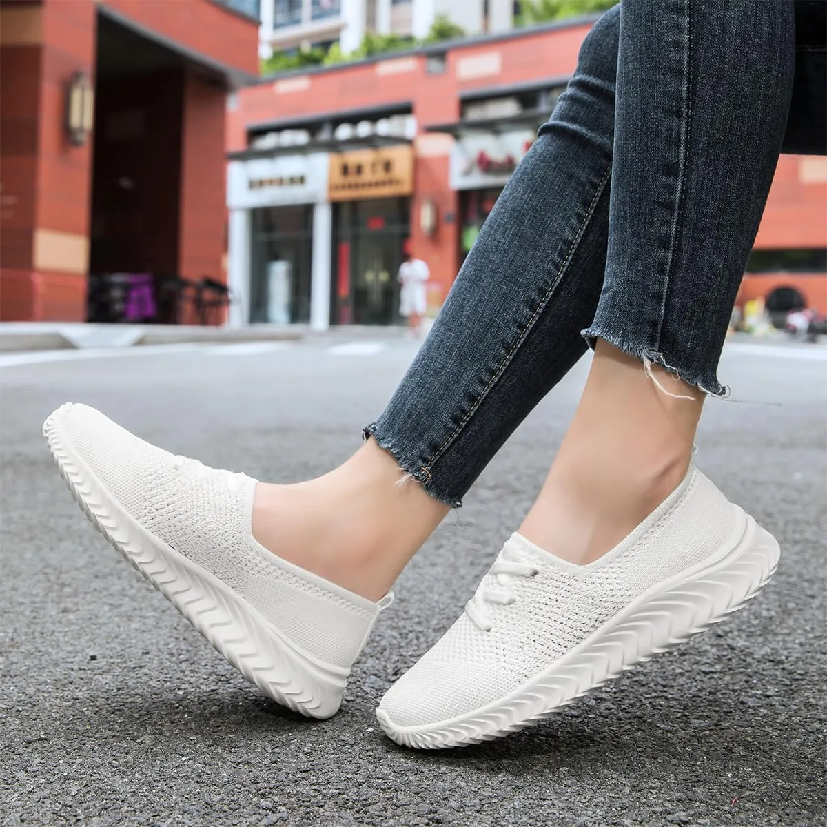 Women's Slip on Walking Athletic Tennis Shoes Running Sneakers Non Slip Hands Free Gym Sports Lightweight Breathable Casual Fashion Comfortable Mesh