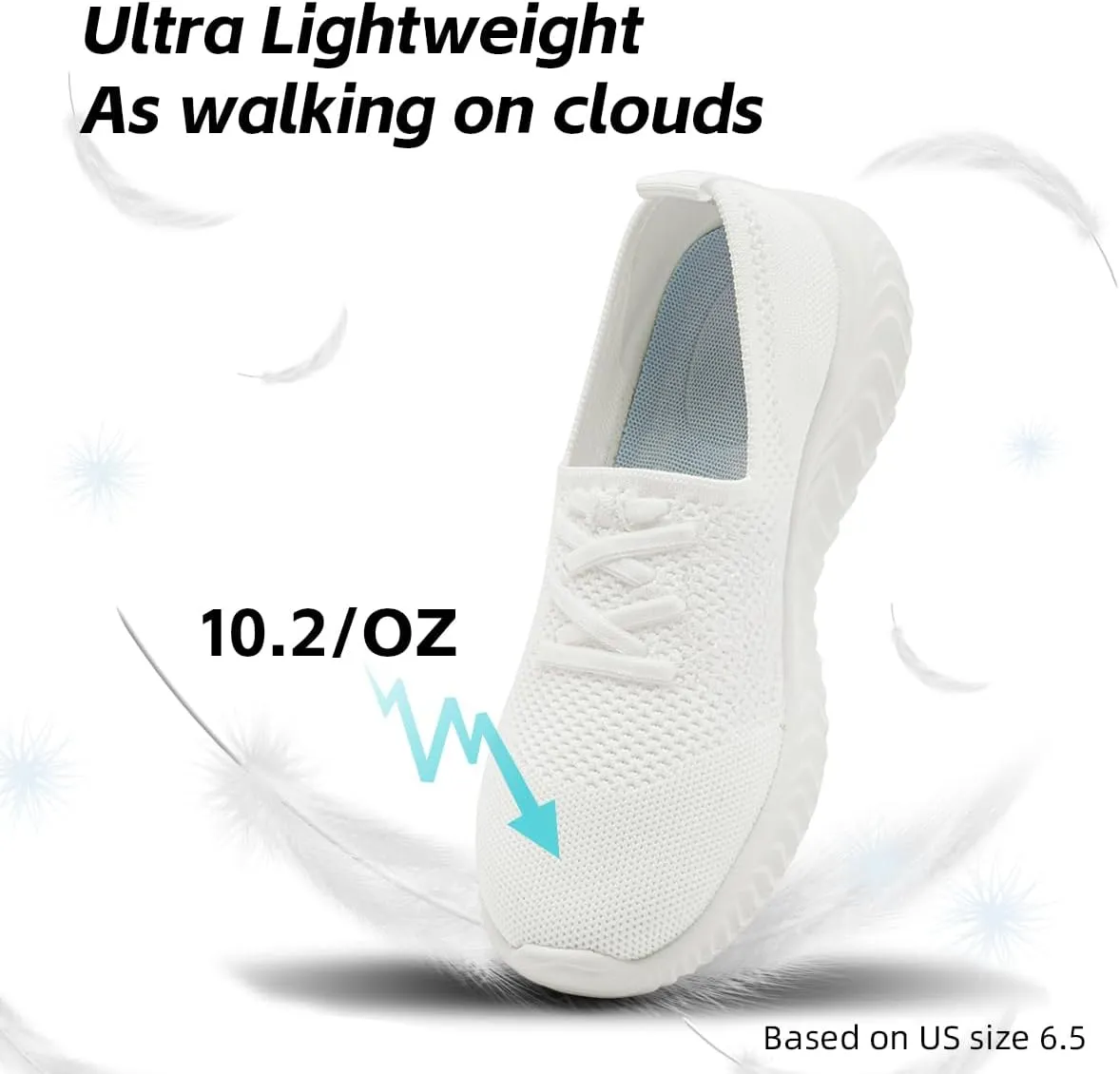 Women's Slip on Walking Athletic Tennis Shoes Running Sneakers Non Slip Hands Free Gym Sports Lightweight Breathable Casual Fashion Comfortable Mesh