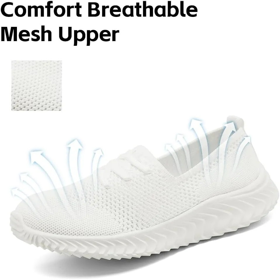 Women's Slip on Walking Athletic Tennis Shoes Running Sneakers Non Slip Hands Free Gym Sports Lightweight Breathable Casual Fashion Comfortable Mesh