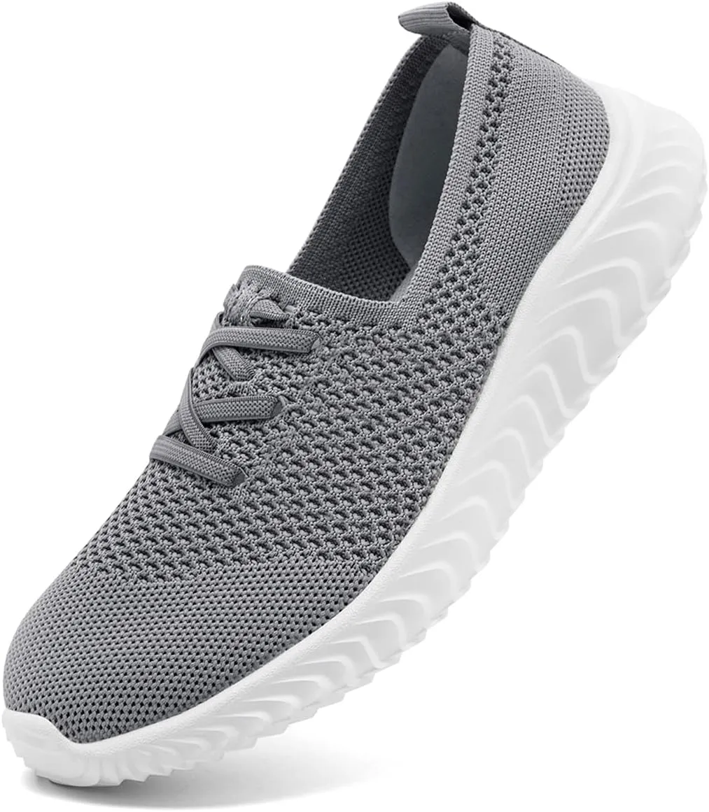 Women's Slip on Walking Athletic Tennis Shoes Running Sneakers Non Slip Hands Free Gym Sports Lightweight Breathable Casual Fashion Comfortable Mesh
