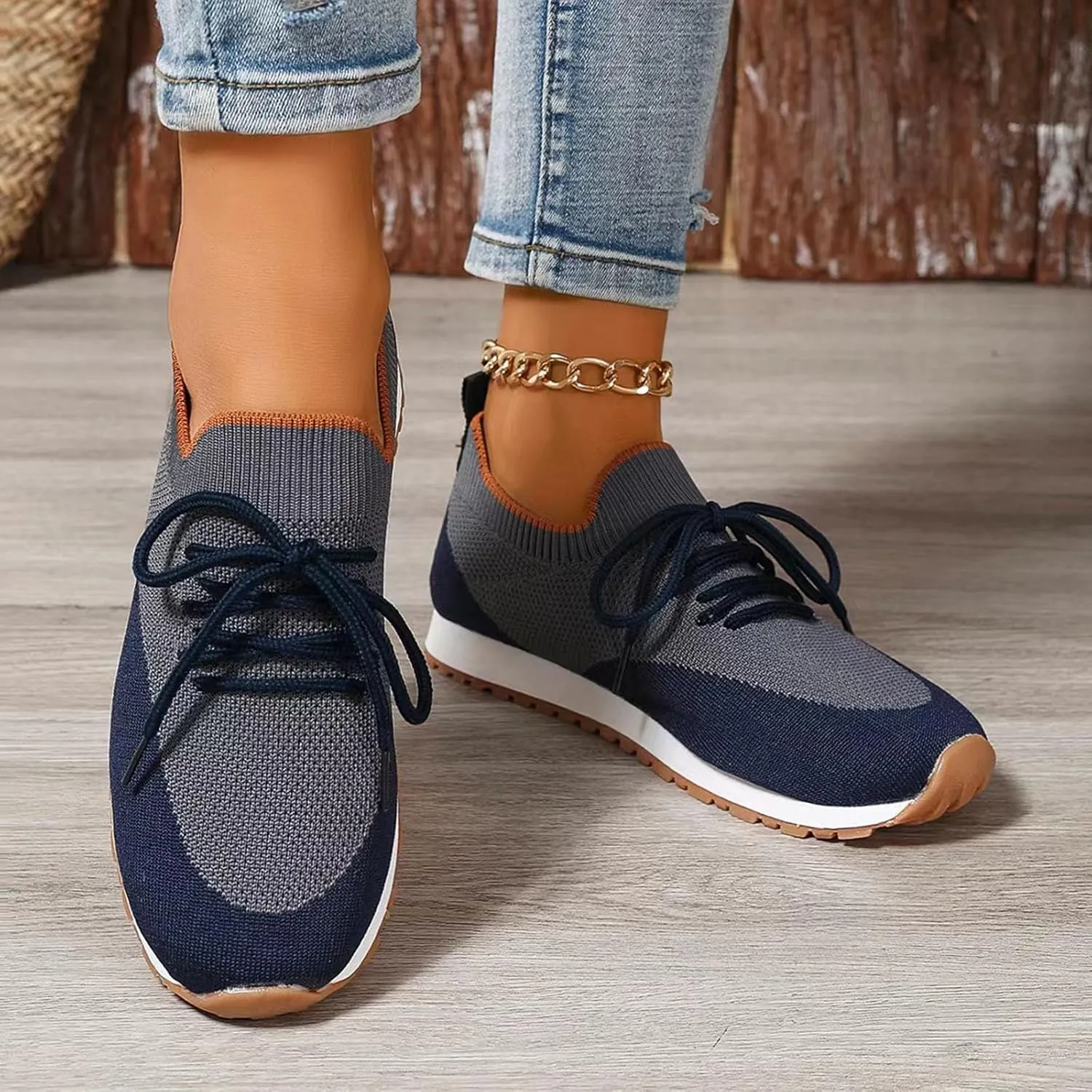 Women's Slip on Walking Shoes Memory Foam Non Slip Running Shoes Wide Width Breathable Gym Workout Shoes Ladies 2024 Fashion Sneakers