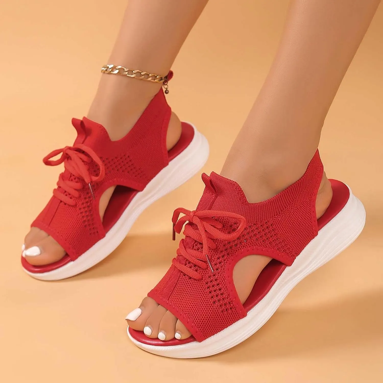 Women's Summer Fashion Cloth Breathable Open Toed Sandals Comfortable Platform Shoes Shoes Women