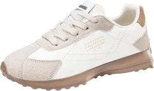 Womens Walking Shoes Slip on Non Slip Memory Foam Comfortable Running Shoes Breathable PU Leather Sports Workout Tennis Shoes Lightweight Fashion Sneakers